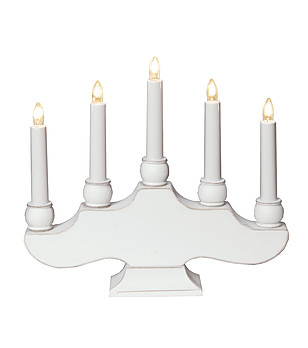 Бял декоративен свещник снимка