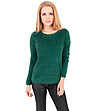 Зелен пухкав дамски пуловер Shirley-0 снимка