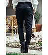 Черен дамски панталон с памук-1 снимка