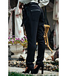 Черен дамски панталон с памук-2 снимка