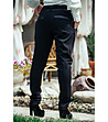 Черен дамски панталон с памук-3 снимка