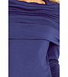 Тъмносиня рокля с шал яка Mishele-4 снимка