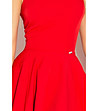 Червена разкроена рокля Irene-4 снимка