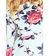 Фина рокля в цвят екрю с флорален принт Berta-4 снимка