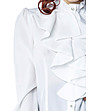 Бяла дамска риза с жабо-2 снимка