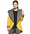 Асиметрична дамска жилетка в цвят горчица-3 снимка