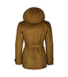 Дамско палто в цвят камел с качулка-1 снимка