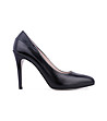 Черни дамски кожени обувки Monalina-2 снимка