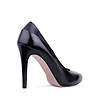Черни дамски кожени обувки Monalina-3 снимка