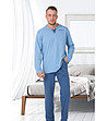 Памучна мъжка синя пижама Amadeus-0 снимка