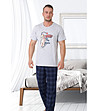 Мъжка памучна пижама в сиво и тъмносиньо Wacek-0 снимка