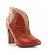 Червени дамски затворени обувки със зеброви шарки Fresia-1 снимка
