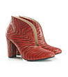 Червени дамски затворени обувки със зеброви шарки Fresia-4 снимка
