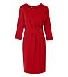 Червена рокля с плисета Bety-0 снимка