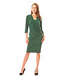 Зелена рокля със загръщане Alena-0 снимка