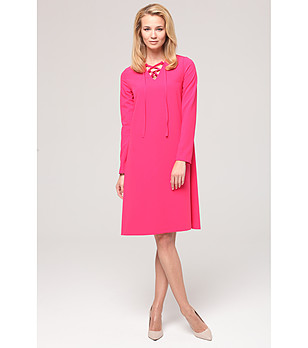 Розова рокля с дълги ръкави Letizia снимка