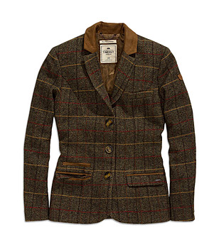 Кафяво дамско сако на каре Dijon снимка