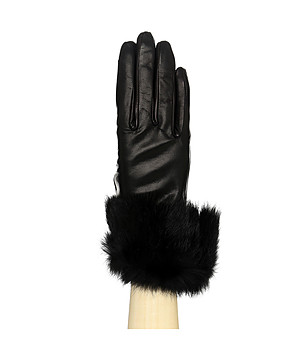 Черни дамски кожени ръкавици Brenda снимка