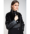 Черно дамско палто с вълна Gabi-2 снимка
