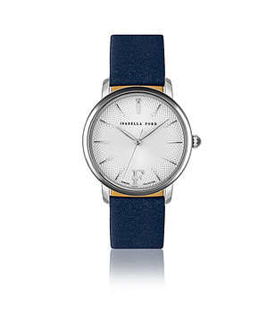 Сребрист дамски часовник със синя каишка Adore снимка