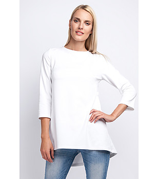Бяла памучна дамска блуза Sandy снимка
