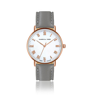 Дамски часовник в розовозлатисто със сива каишка Chloé снимка