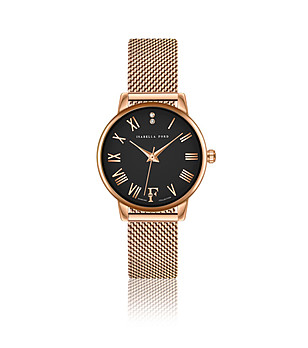 Розовозлатист дамски часовник с черен циферблат Ophelia снимка