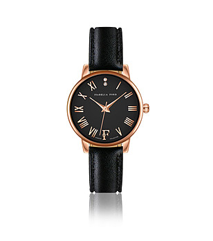 Дамски часовник в черно и розовозлатисто Ophelia снимка