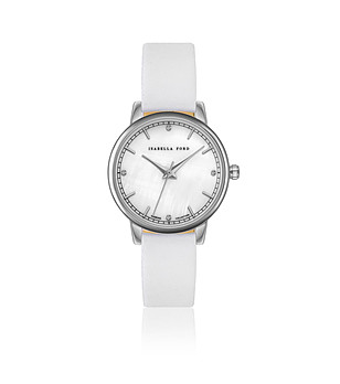 Дамски часовник в бяло и сребристо Demi снимка