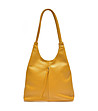 Дамска кожена чанта в цвят горчица Nita-0 снимка