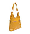 Дамска кожена чанта в цвят горчица Nita-1 снимка