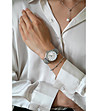 Сребрист дамски часовник със сива каишка Adore -1 снимка