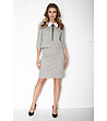 Памучен дамски комплект от блуза и пола в сиво-0 снимка