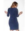 Памучна синя рокля имитация на деним-4 снимка