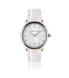 Сребрист дамски часовник с бяла каишка Adoria-0 снимка
