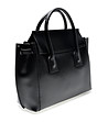 Черна дамска чанта от естествена кожа Sidney-3 снимка