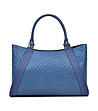 Синя кожена дамска чанта Stella-1 снимка