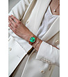 Розовозлатист дамски часовник със зелен циферблат Monroe -1 снимка