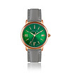 Розовозлатист часовник със зелен циферблат и сива каишка Monroe-0 снимка