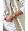 Златист дамски часовник с бял циферблат Selene-1 снимка