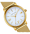 Златист дамски часовник с бял циферблат Selene -3 снимка