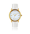 Златист дамски часовник с бял циферблат и бяла каишка Selene -0 снимка