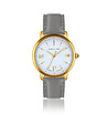 Златист дамски часовник с бял циферблат и сива каишка Selene -0 снимка