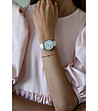 Дамски часовник в розовозлатисто с каишка в бяло Chloé-1 снимка