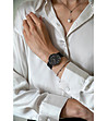 Черен дамски часовник със сребрист корпус Désirée -1 снимка