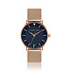 Розовозлатист дамски часовник със син циферблат Florence -0 снимка