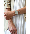Сребрист дамски часовник с бял циферблат Serenity -1 снимка