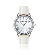 Дамски сребрист часовник с бяла каишка Serenity -0 снимка