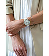 Дамски сребрист часовник с бяла каишка Serenity -1 снимка