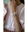 Дамски розовозлатист часовник с бяла каишка  Scarlett -1 снимка